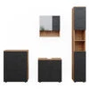 Badmöbelset "Irma" Eiche/Anthrazit 4-teilig Mit Hochschrank Und Kommode Vicco -Vicco m6482 01 ol