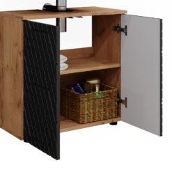 Badmöbelset "Irma" Eiche/Anthrazit 4-teilig Mit Hochschrank Und Kommode Vicco 14 Badmöbelset "Irma" Eiche/Anthrazit 4-teilig Mit Hochschrank Und Kommode Vicco -Vicco m6482 06 ol