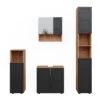 Badmöbelset "Irma" Eiche/Anthrazit 4-teilig Mit Hochschrank Und Midischrank Vicco -Vicco m6484 01 ol