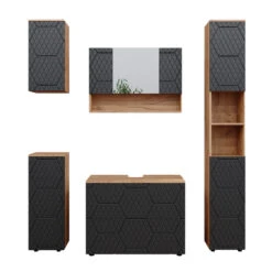 Badmöbelset "Irma" Eiche/Anthrazit 5-teilig Vicco