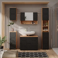 Badmöbelset "Irma" Eiche/Anthrazit 5-teilig Vicco -Vicco m6495 04 ol