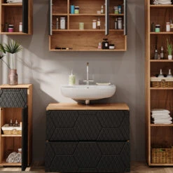 Badmöbelset "Irma" Eiche/Anthrazit 5-teilig Vicco -Vicco m6495 05 ol