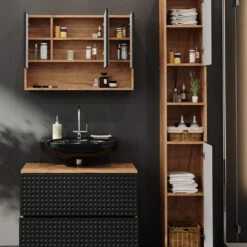 Badmöbel Set "Irma" Anthrazit/Eiche 3 Teile, Mit Spiegelschrank 80 Cm Vicco 13 Badmöbel Set "Irma" Anthrazit/Eiche 3 Teile, Mit Spiegelschrank 80 Cm Vicco -Vicco m6528 05 ol