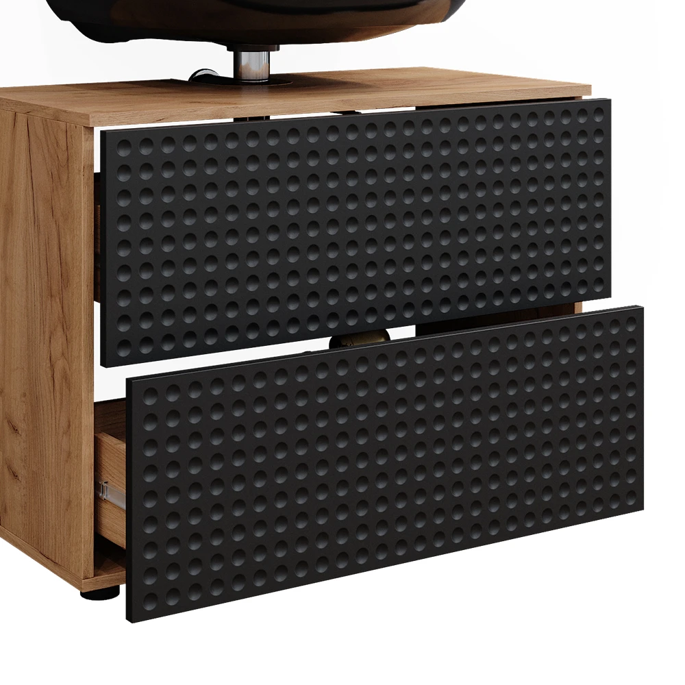 Badmöbel Set "Irma" Anthrazit/Eiche 3 Teile, Mit Spiegelschrank 80 Cm Vicco 8 Badmöbel Set "Irma" Anthrazit/Eiche 3 Teile, Mit Spiegelschrank 80 Cm Vicco – Bild 6