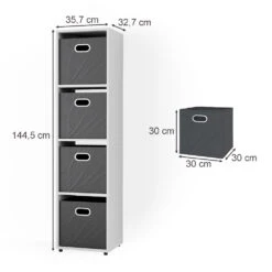 Raumteiler "Ludus" Weiß Mit Faltboxen Vicco -Vicco m995 2xfb 03 ol