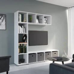 Raumteiler "Ludus" Weiß Mit Faltboxen Vicco -Vicco m995 2xfb 04 ol