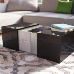 Couchtisch "Dandy" Schwarz Hochglanz 71 X 31.5 Cm Vicco -Vicco m 1816 06 ol