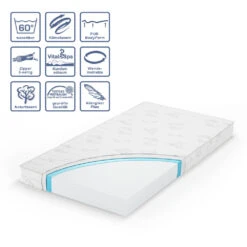 Kinder Matratze Weiß 80 X 160 Cm Vitalispa -Vicco ma26 76 07 ol