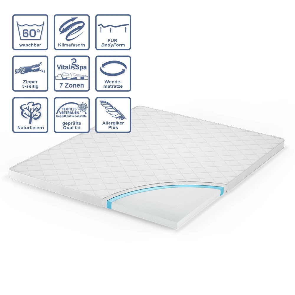 Matratzenschoner Weiß 180 X 200 Cm Vitalispa 9 Matratzenschoner Weiß 180 X 200 Cm Vitalispa – Bild 7