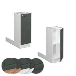 Kücheninsel "Fame-Line" Grün-Gold Landhaus/Weiß 30 Cm Ohne Arbeitsplatte Vicco -Vicco mf481 lh2 w gru 09 ol