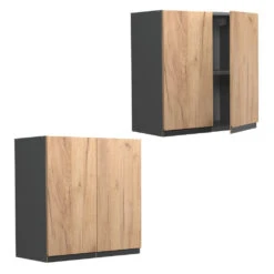 Hängeschrank "R-Line" Goldkraft Eiche/Anthrazit 60 Cm J-Shape Vicco -Vicco mm178 ant gkjs 08 ol
