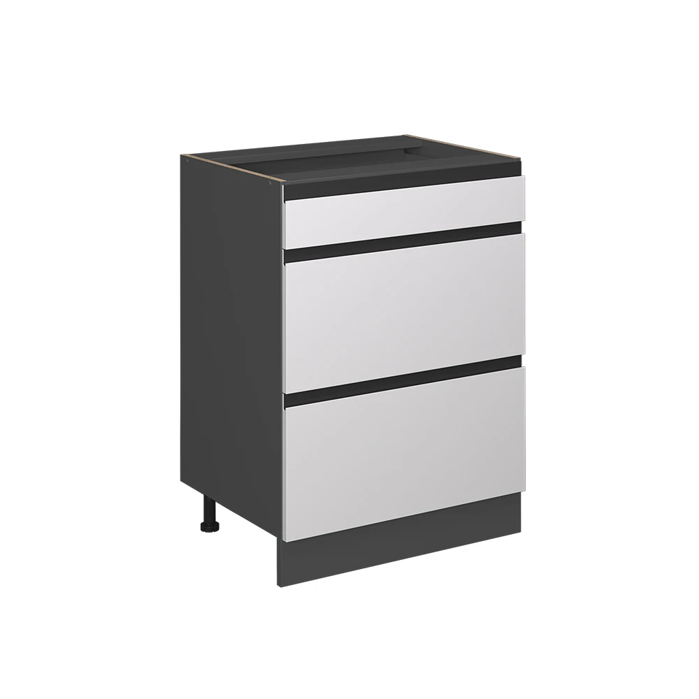 Küchenunterschrank "R-Line" Weiß/Anthrazit 60 Cm J-Shape, Mit Schubladen, Ohne Arbeitsplatte Vicco 3 Küchenunterschrank "R-Line" Weiß/Anthrazit 60 Cm J-Shape, Mit Schubladen, Ohne Arbeitsplatte Vicco