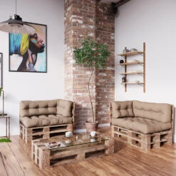 Palettenkissen Set "Flocken" Stone 120 X 80 Cm 3 Teile Vicco -Vicco pk102 04 ol