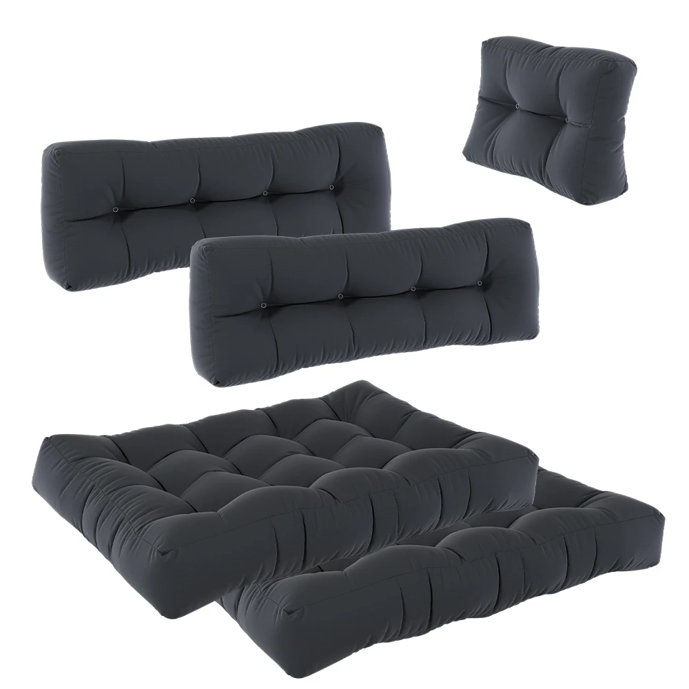 Palettenkissen Set "Flocken" Graphit 5 Teile Vicco 9 Palettenkissen Set "Flocken" Graphit 5 Teile Vicco – Bild 7