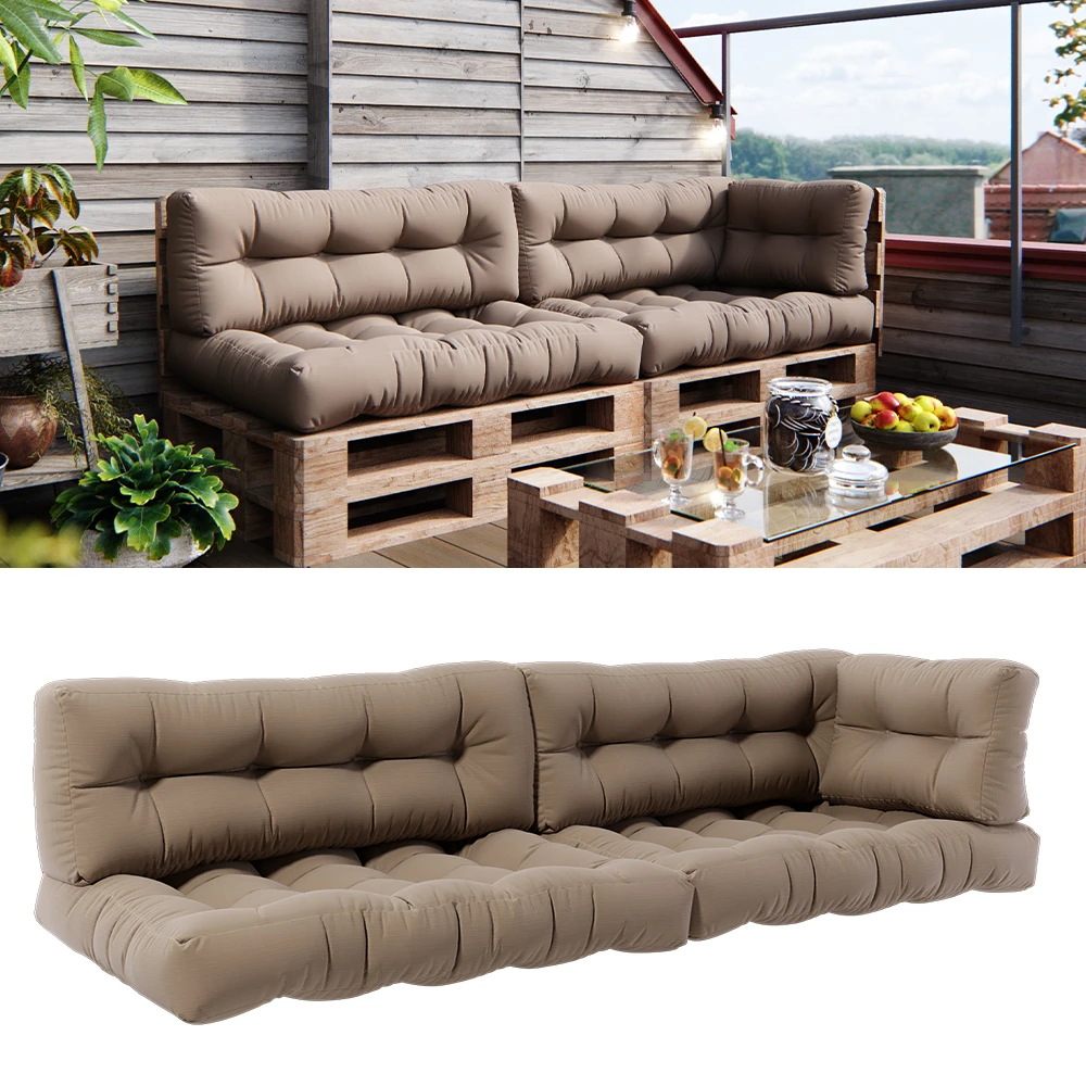 Palettenkissen Set "Flocken" Stone 5 Teile Vicco 4 Palettenkissen Set "Flocken" Stone 5 Teile Vicco – Bild 2