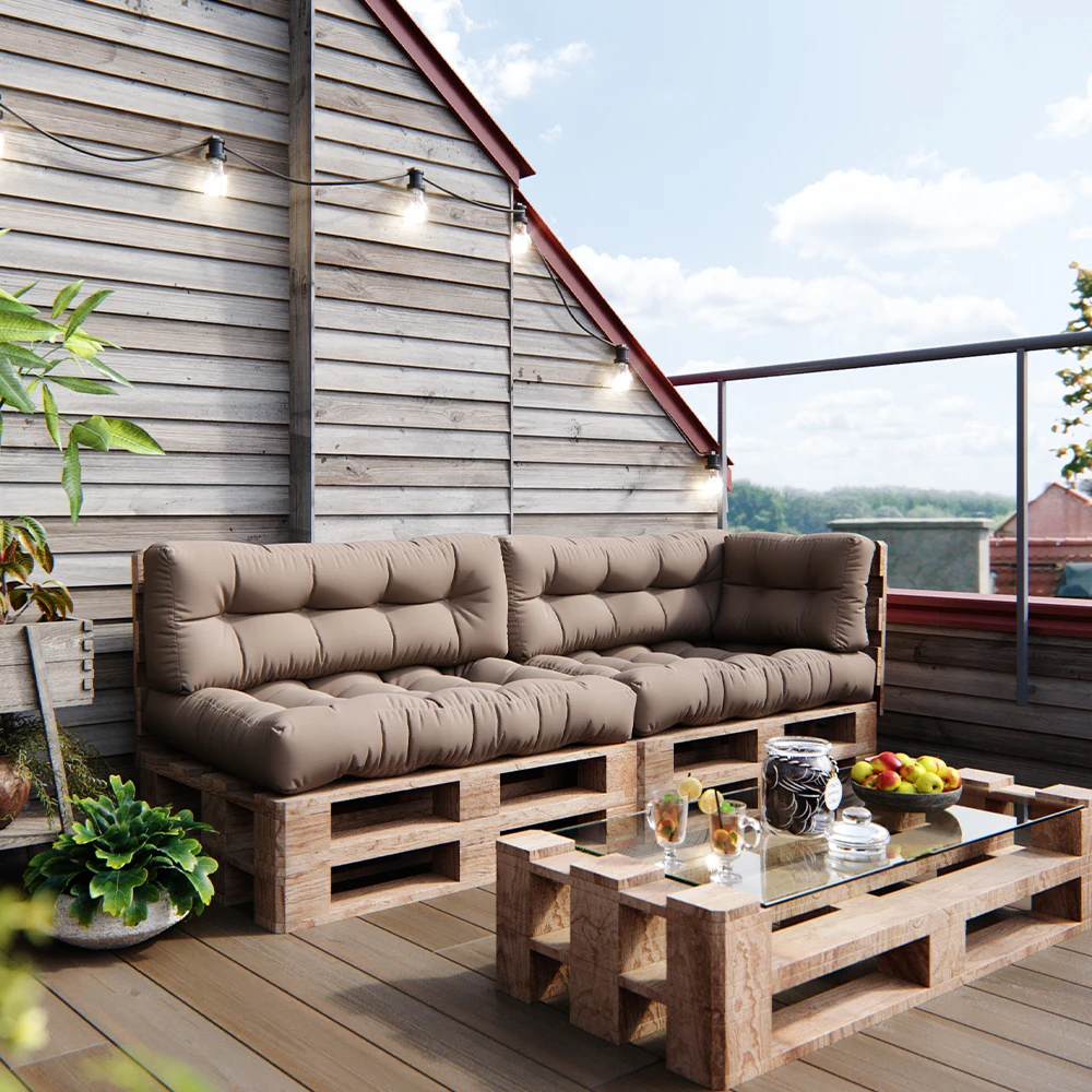 Palettenkissen Set "Flocken" Stone 5 Teile Vicco 7 Palettenkissen Set "Flocken" Stone 5 Teile Vicco – Bild 5