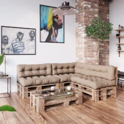 Palettenkissen Set "Flocken" Stone 7 Teile Vicco -Vicco pk108 04 ol