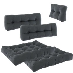 Palettenkissen Set "Flocken" Anthrazit 5 Teile Vicco -Vicco pk61 07 ol