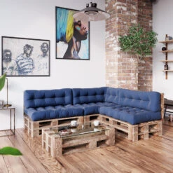 Palettenkissen Set "Flocken" Blau 7 Teile Vicco -Vicco pk64 04 ol