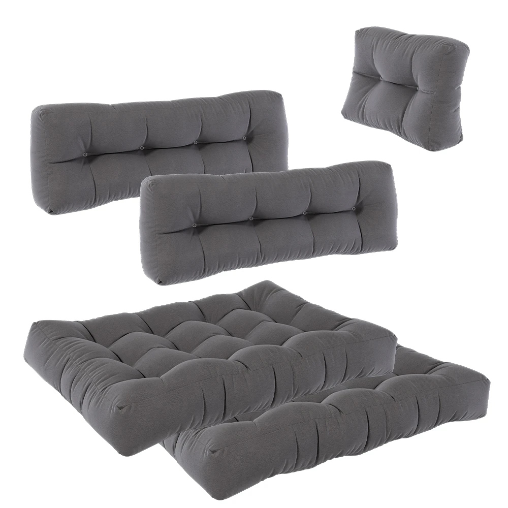 Palettenkissen Set "Flocken" Grau 5 Teile Vicco 9 Palettenkissen Set "Flocken" Grau 5 Teile Vicco – Bild 7