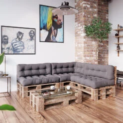 Palettenkissen Set "Flocken" Grau 7 Teile Vicco -Vicco pk66 04 ol