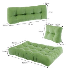 Palettenkissen Set "Flocken" Grün 5 Teile Vicco -Vicco pk67 03 ol