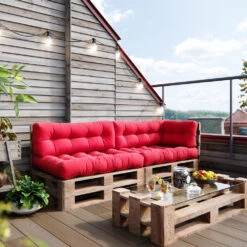 Palettenkissen Set "Flocken" Rot 5 Teile Vicco -Vicco pk68 05 ol 1