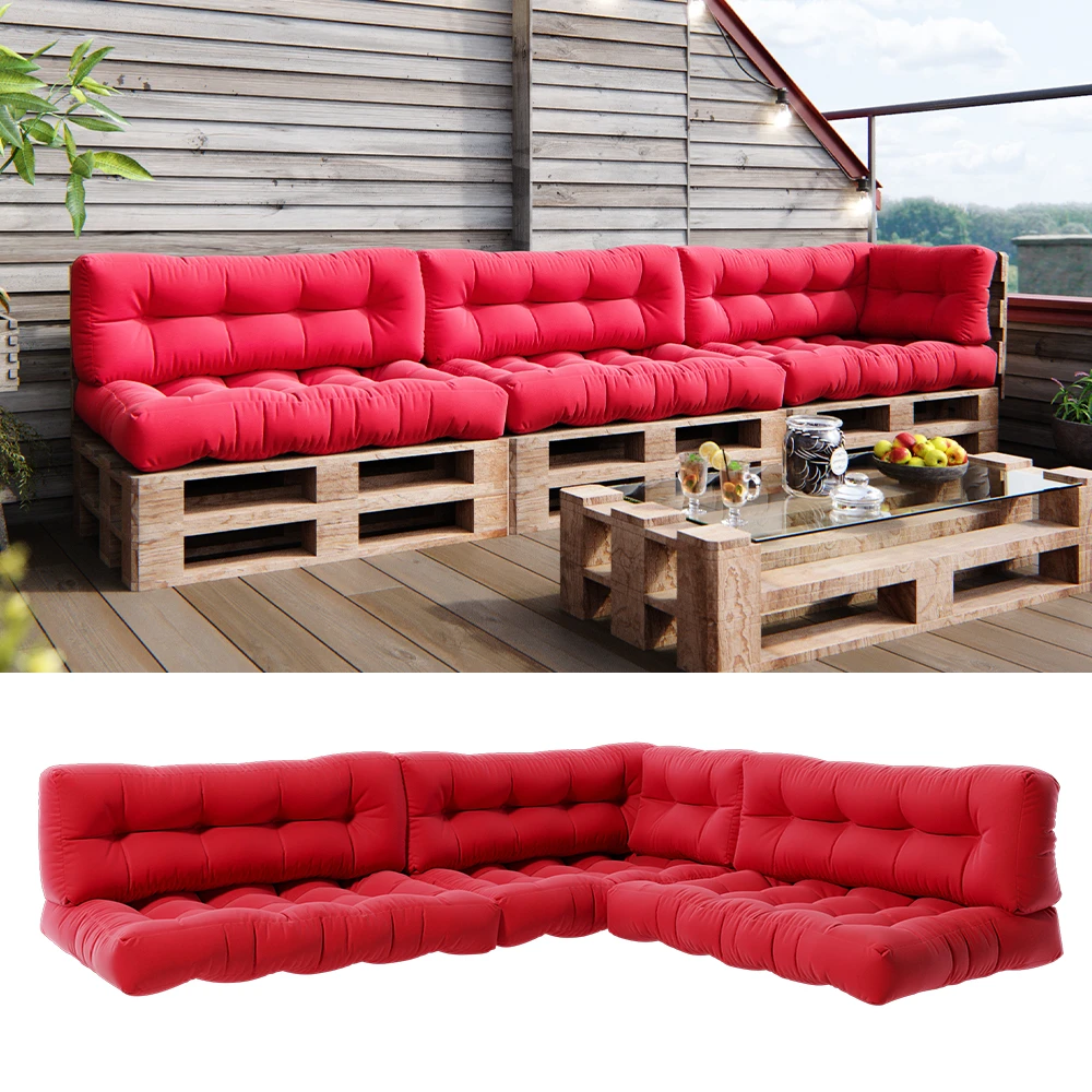 Palettenkissen Set "Flocken" Rot 7 Teile Vicco 4 Palettenkissen Set "Flocken" Rot 7 Teile Vicco – Bild 2