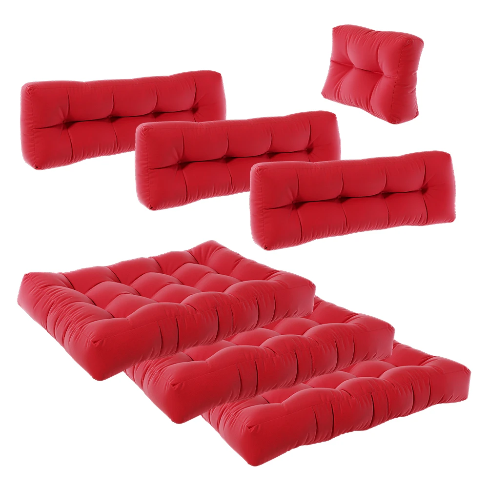 Palettenkissen Set "Flocken" Rot 7 Teile Vicco 9 Palettenkissen Set "Flocken" Rot 7 Teile Vicco – Bild 7