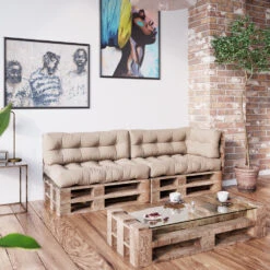 Palettenkissen Set "Flocken" Sand 5 Teile Vicco -Vicco pk71 04 ol