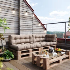 Palettenkissen Set "Flocken" Sand 5 Teile Vicco -Vicco pk71 05 ol