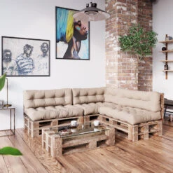 Palettenkissen Set "Flocken" Sand 7 Teile Vicco -Vicco pk72 04 ol