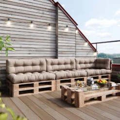 Palettenkissen Set "Flocken" Sand 7 Teile Vicco -Vicco pk72 05 ol