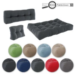 Palettenkissen Set "Flocken" Anthrazit 120 X 80 Cm 2 Teile Vicco -Vicco pk83 08 ol