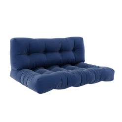 Palettenkissen Set "Flocken" Blau 120 X 80 Cm 2 Teile Vicco