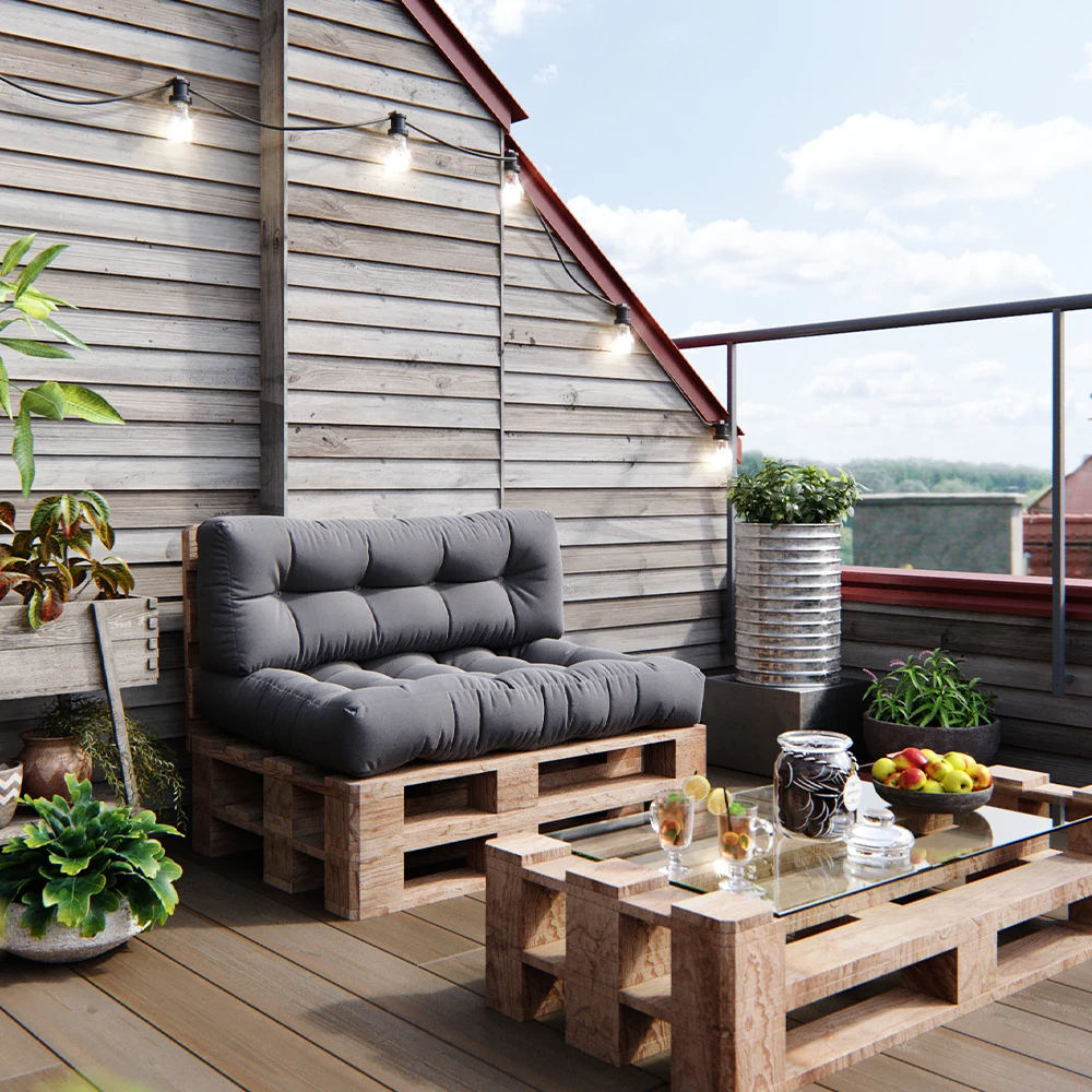 Palettenkissen Set "Flocken" Grau 120 X 80 Cm 2 Teile Vicco 7 Palettenkissen Set "Flocken" Grau 120 X 80 Cm 2 Teile Vicco – Bild 5