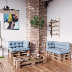 Palettenkissen Set "Flocken" Eisblau 120 X 80 Cm 3 Teile Vicco -Vicco pk88 04 ol