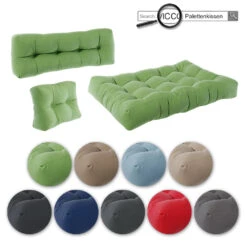 Palettenkissen Set "Flocken" Grün 120 X 80 Cm 2 Teile Vicco -Vicco pk89 08 ol