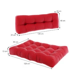 Palettenkissen Set "Flocken" Rot 120 X 80 Cm 2 Teile Vicco -Vicco pk91 03 ol