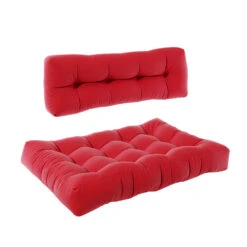 Palettenkissen Set "Flocken" Rot 120 X 80 Cm 2 Teile Vicco -Vicco pk91 07 ol