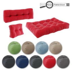 Palettenkissen Set "Flocken" Rot 120 X 80 Cm 2 Teile Vicco -Vicco pk91 08 ol