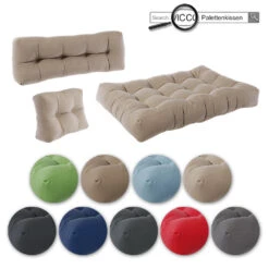 Palettenkissen Set "Flocken" Sand 120 X 80 Cm 2 Teile Vicco -Vicco pk93 08 ol