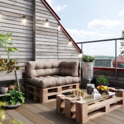 Palettenkissen Set "Flocken" Sand 120 X 80 Cm 3 Teile Vicco -Vicco pk94 05 ol