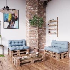 Palettenkissen Set "Flocken" Eisblau 120 X 80 Cm 2 Teile Vicco -Vicco pk97 04 ol