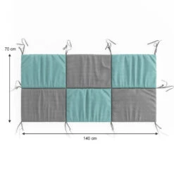 Bettrückwand "Wiki" 140x70cm Türkis/Grau VitaliSpa -Vicco t17 03 ol