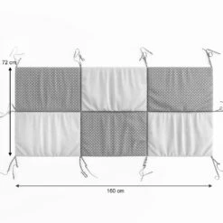 Bettrückwand "Wiki" 160x72cm Grau/Weiß VitaliSpa -Vicco t21 03 ol