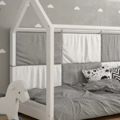 Bettrückwand "Wiki" 160x72cm Grau/Weiß VitaliSpa -Vicco t21 05 ol