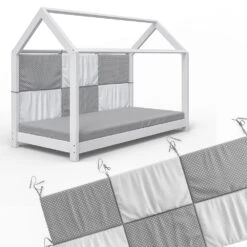 Bettrückwand "Wiki" 160x72cm Grau/Weiß VitaliSpa -Vicco t21 07 ol