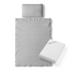 Kinderbettwäsche 135x100cm Grau 3er Set VitaliSpa