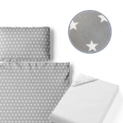 Kinderbettwäsche 135x100cm Grau 3er Set VitaliSpa -Vicco t42 06 ol